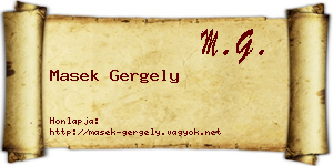 Masek Gergely névjegykártya